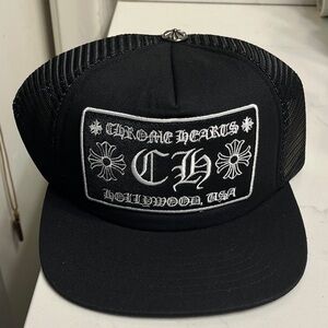 Chrome Hearts Black Cap with White Embroidery